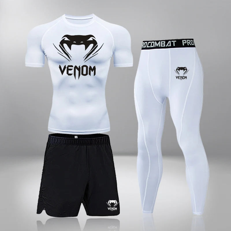 Men's Compression Sportswear Suits Gym Tights Training Clothes Workout Jogging Sports Set Running Rashguard Tracksuit For Men