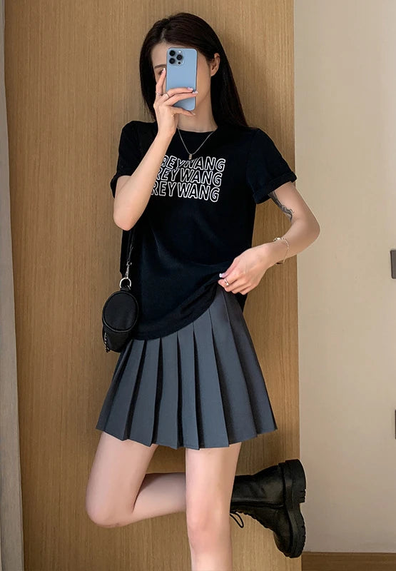 Summer High Waist Pleated Skirt Women Saias Vintage Sexy Mini Skirts Faldas Harajuku Casual Jupe Streetwear Woman Clothes New