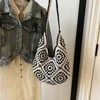 Women Straw Tote Bag Large Capacity Vintage Vacation Shoulder Bag Everything Casual Handbag Designer Hollow Summer Beach Bag